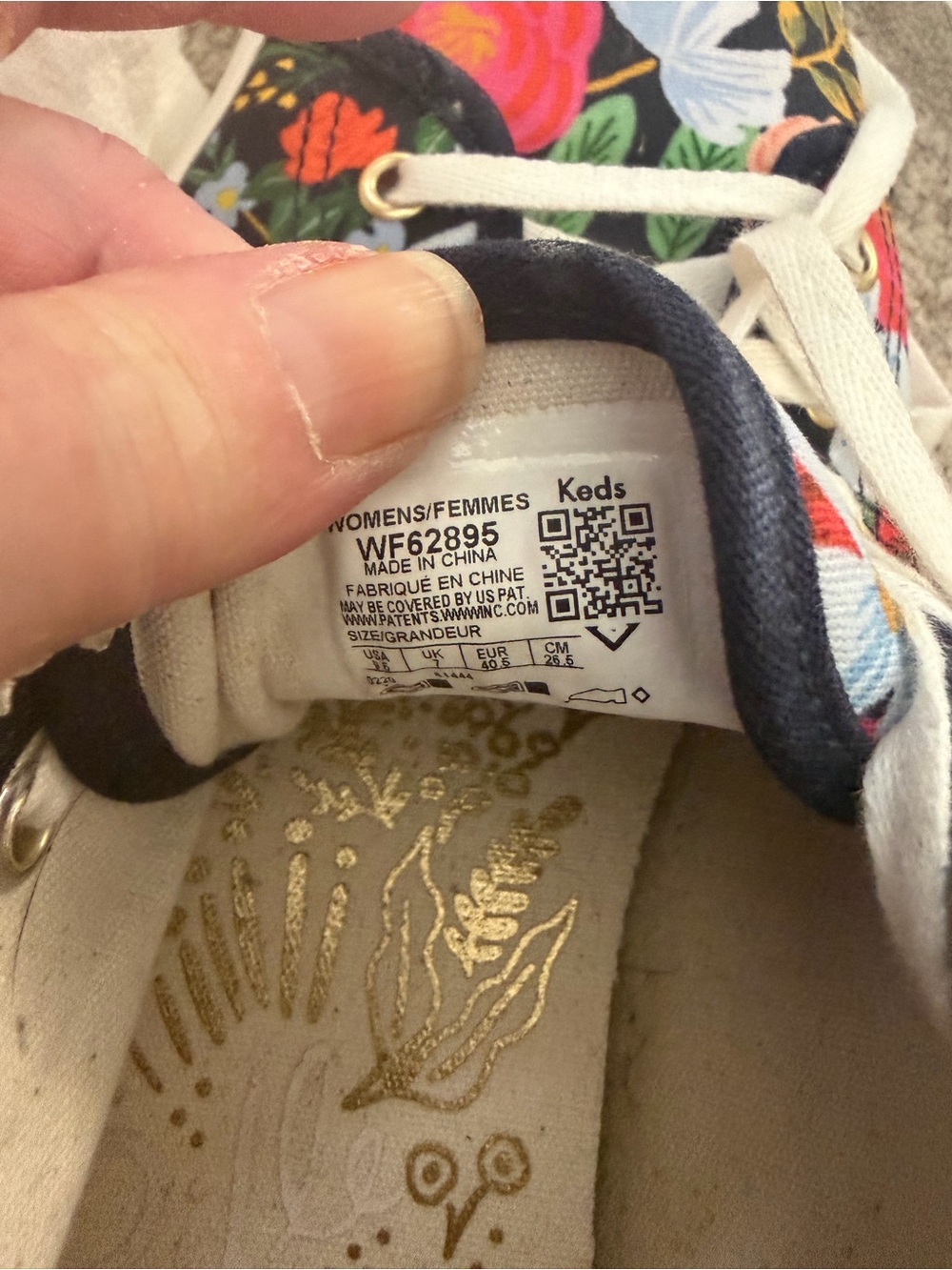 NWOB Keds By Rifle Paper Co Women's Size 9.5 Sneaker Navy Blue Floral Shoes Chic - Picture 9 of 9